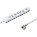 Qoltec Power strip | 6 sockets | 2 x USB | 1,4m | White