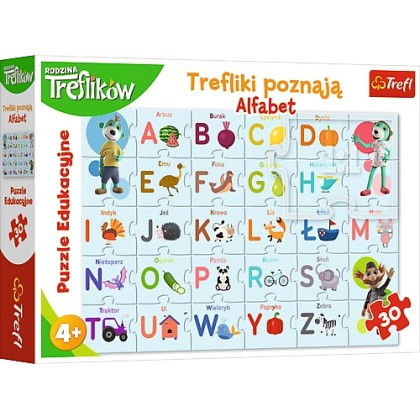 Trefl Puzzle 30 pcs - Educational, Trefliks learn the alphabet
