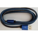 Gembird Cable USB 2.0 Type C premium jeans 2 m