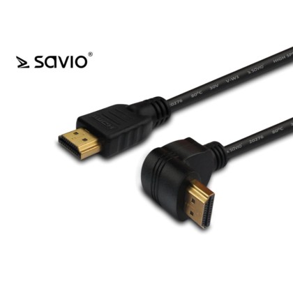 Elmak Cable HDMI angled gold v1.4 Savio CL-04 10pcs 3D pack, 4Kx