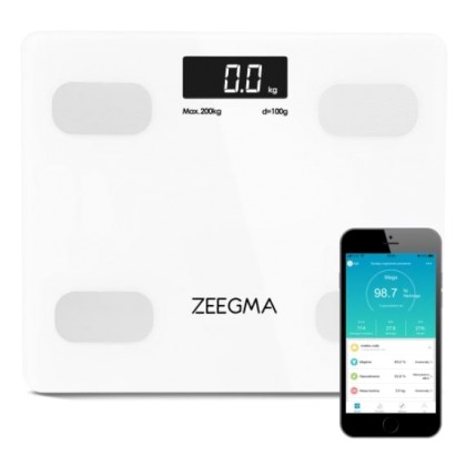 ZEEGMA Analytical bathroom scale with aplication 17in1 white
