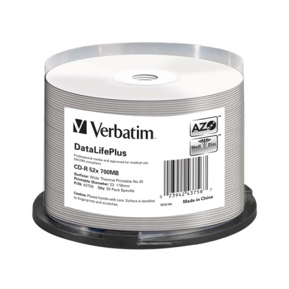 Verbatim CDR 700MB DL+ AZO Thermal printable medi