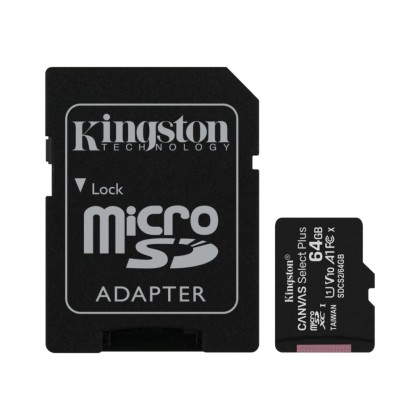 Kingston microSD 64GB Canvas Select Plus 100MB/s Ada