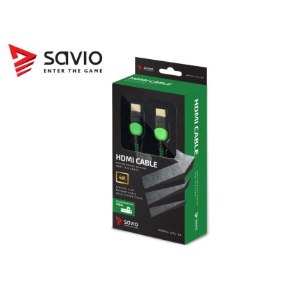 Elmak SAVIO HDMI CABLE v2.0 XBOX 3m, green-black GCL-06