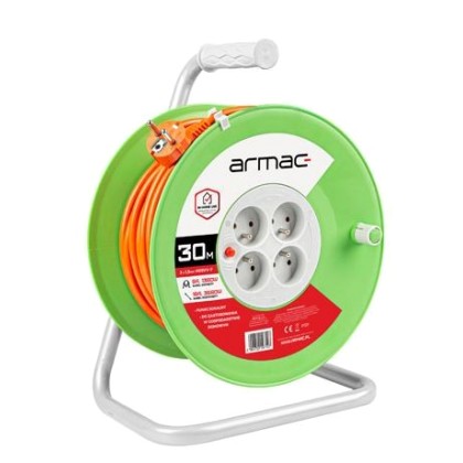 ARMAC Extension cable reel 30M 4X2P+Z 16A 3680W 3x1.5MM H05VV-F