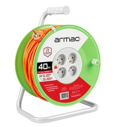 ARMAC Extension cable reel 40M 4X2P+Z 16A 3680W 3x1.5MM H05VV-F