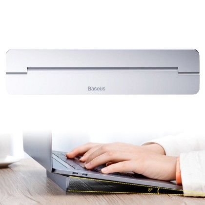 Baseus self-adhesive aluminum laptop stand slim and thin silver 