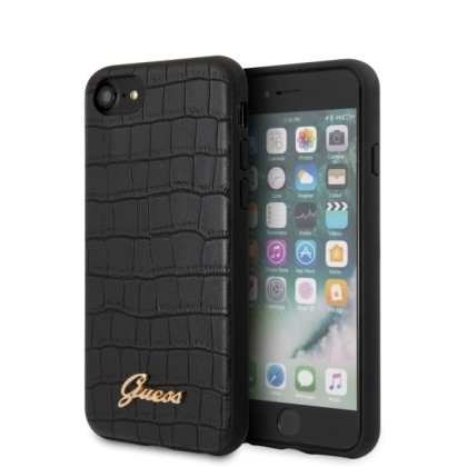 Guess GUHCI8PCUMLCRBK iPhone 7/8/SE 2020 czarny/black Croco Coll