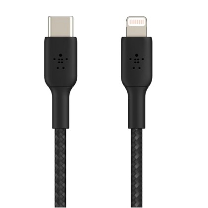 Belkin Kabel Braided USB-C Lightnint 1m Black