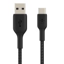 Belkin Cable braided USB-C USB-A 15cm Black