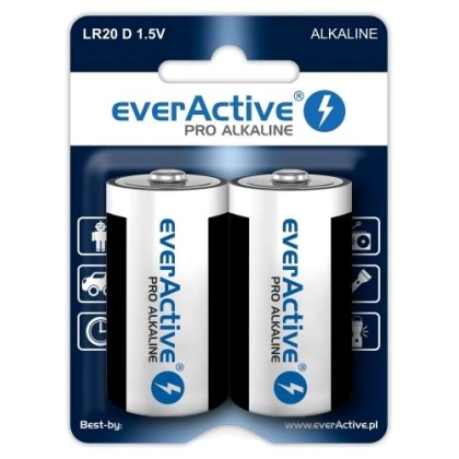 Alkaline batteries everActive Pro Alkaline LR20 D - blister card