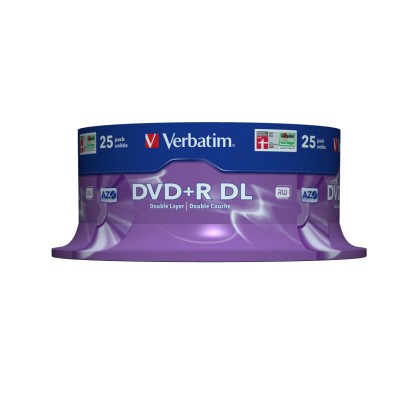 Verbatim DVD+R Double Layer 8x Matt Silver 25pk Spindle 8.5 GB D