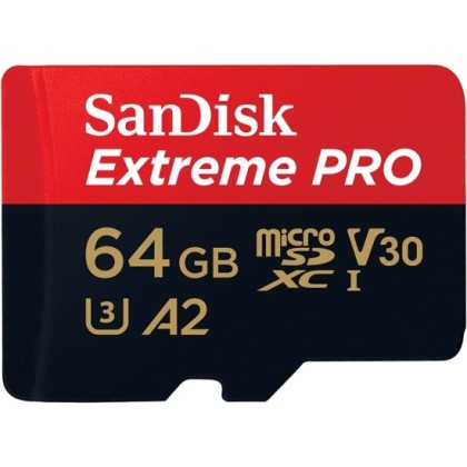 Sandisk 64GB Extreme Pro microSDXC memory card Class 10