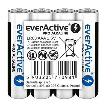 Alkaline batteries everActive Pro Alkaline LR03 AAA - 4 pieces