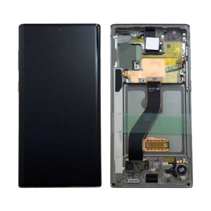 SAMSUNG N970 - LCD - Complete front + Touch Silver Original