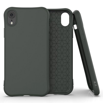 Soft Color Case flexible gel case for iPhone XR dark green