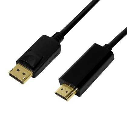 LogiLink DisplayPort cable 1.2 to HDMI 1.4, black, 2m