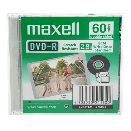 MAXELL 276037 DVD-R 8CM 2.8GB JEWEL CASE 60 MIN / 1 TEM.