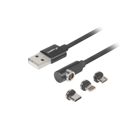 LANBERG COMBO USB-A(M)-> USB CA-3IN1-21CU-0010-BK
