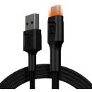 Green Cell Cable Ray USB-MicroUSB 120cm, LED backlight
