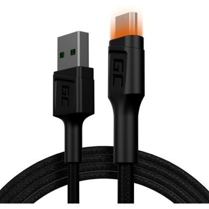 Green Cell Cable Ray USB-MicroUSB 120cm, LED backlight