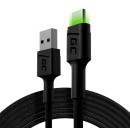 Green Cell Cable GCRay USB - USB-C 200cm, LED backlight