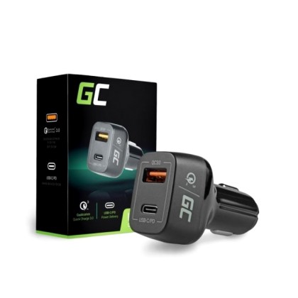 Green Cell Car Charger USB-C PD 42W, USB QC 3.0
