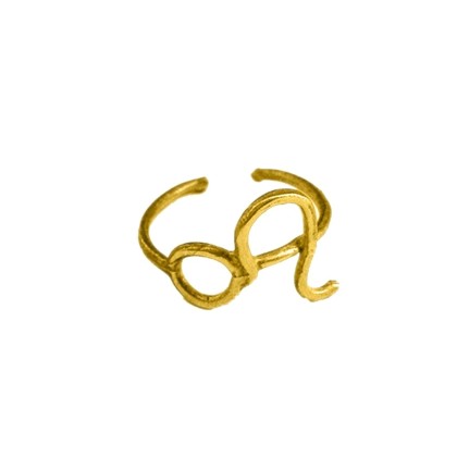 Δαχτυλίδι Από Ορείχαλκο Επιχρυσωμένο Με Το Ζώδιο Του Λέοντα KNI3