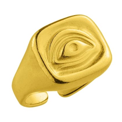 Δαχτυλίδι Από Ορείχαλκο Επιχρυσωμένο Με Ματάκι KPF34240