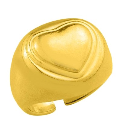 Δαχτυλίδι Chevalier Από Ορείχαλκο Επιχρυσωμένο Με Καρδιά KPF3425