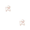Σκουλαρίκια Από Ασήμι 925 Ροζ Επιχρυσωμένο Με Σκυλάκι SU49617