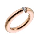 Δαχτυλίδι Μονόπετρο Από Ανοξείδωτο Ατσάλι Ροζ Επιχρυσωμένο AS302
