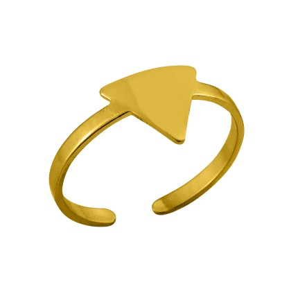 Δαχτυλίδι Από Ορείχαλκο Επιχρυσωμένο Με Τρίγωνο NI30283