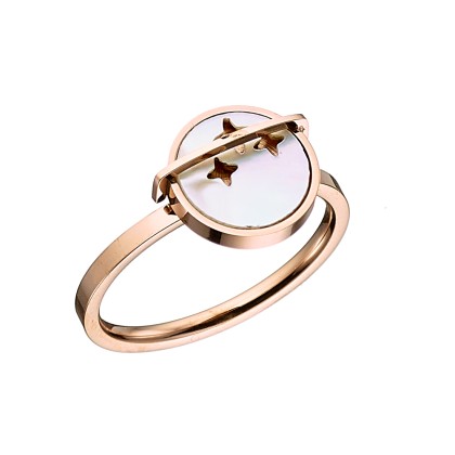 Δαχτυλίδι Από Ανοξείδωτο Ατσάλι Ροζ Επιχρυσωμένο AS30765