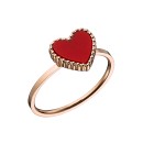 Δαχτυλίδι Από Ανοξείδωτο Ατσάλι Ροζ Επιχρυσωμένο Με Καρδιά AS307