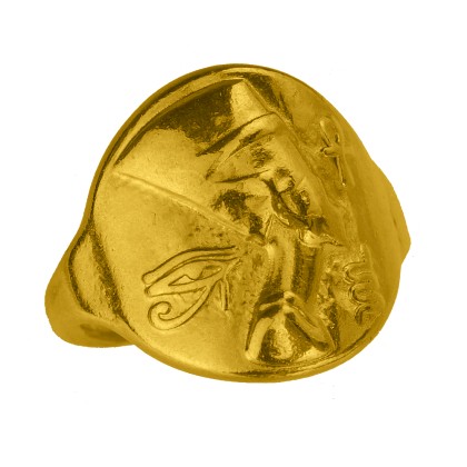 Δαχτυλίδι Από Ορείχαλκο Επιχρυσωμένο Με Τη Νεφερτίτη PF38510