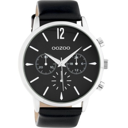 OOZOO Timepieces XXL Black Leather Strap C10359