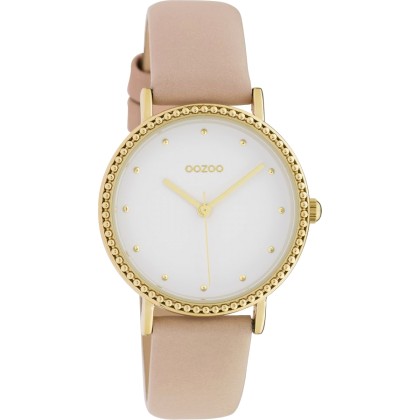 OOZOO Timepieces Gold Pink Leather Strap C10421