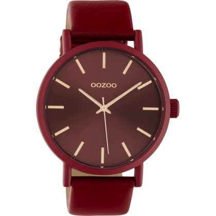 OOZOO Timepieces Red Leather Strap C10445