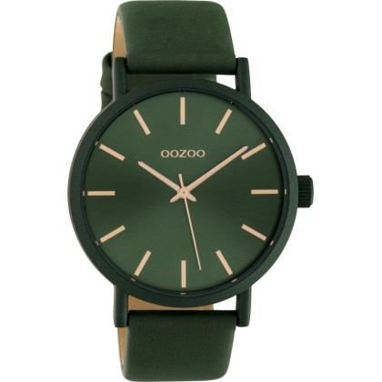 OOZOO Timepieces Green Leather Strap C10453