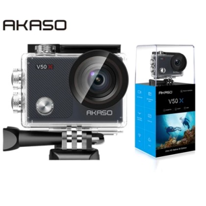AKASO V50X Action Cam (2'' οθόνη-4K/30fps-20MP-Wifi-2 μπαταρίες)