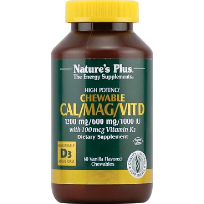 
      Nature's Plus Cal/Mag/Vit D3 with Vitamin K2 60 μασώμενες