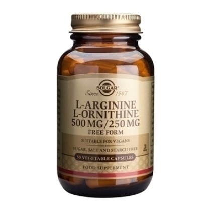 
      Solgar L-Arginine L-Ornithine 500/250mg 50 φυτικές κάψουλ