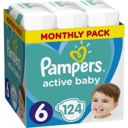 
      Pampers Active Baby Monthly Box No 6 (13-18kg) 124τμχ
   