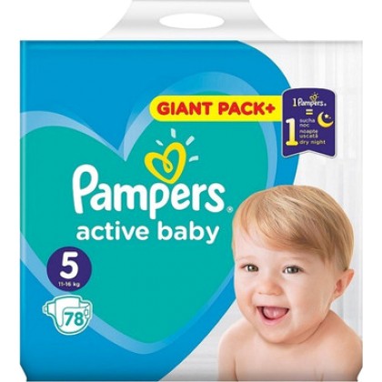 
      Pampers Active Baby Dry Giant Box No 5 (11-16kg) 78τμχ
  