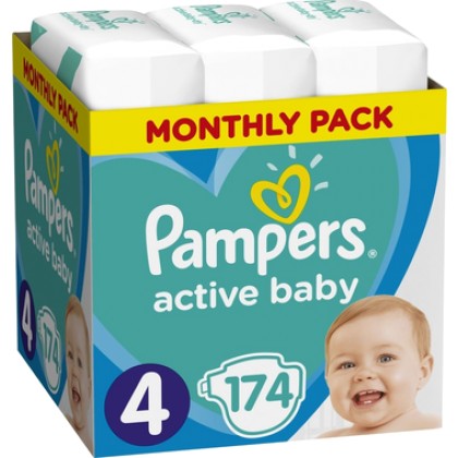 
      Pampers Active Baby Monthly No 4 (9-14kg) 174τμχ
    