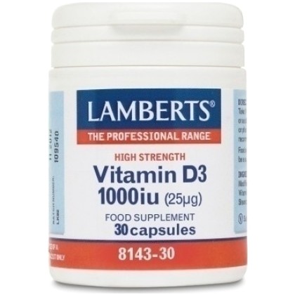 
      Lamberts Vitamin D3 1000iu 30 κάψουλες
    