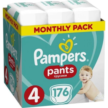 
      Pampers Monthly Pack Pants Νο 4 (9-15kg) 176τμχ
    
