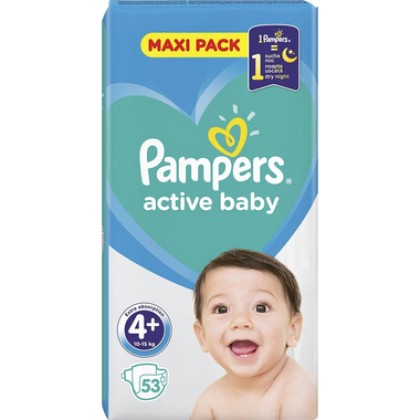 
      Pampers Active Baby Dry Maxi Pack No 4+ (10-15kg) 53τμχ
 