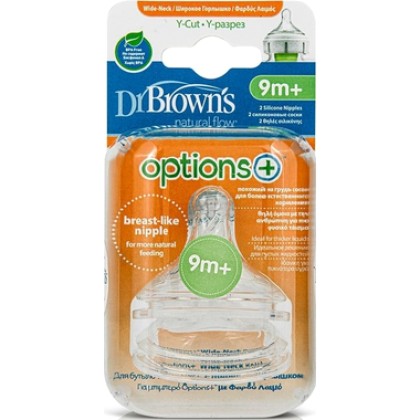 
      Dr.Brown's Natural Flow Options+ Θηλή Από Διάφανη Σιλικόν